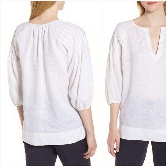Nordstrom Signature Linen Knit Top Size Medium - Picture 2 of 10